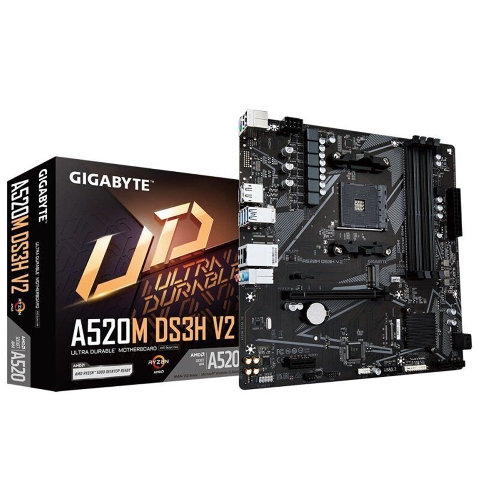 Gigabyte A520M DS3H V2 AM4 Micro-ATX Motherboard DDR4 128GB Gigabyte A520M DS3H V2 AM4 Micro-ATX Motherboard DDR4 128GB